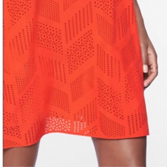Athleta Brookfield Orange Laser Cut Sleeveless Dress M - Picture 3 of 9